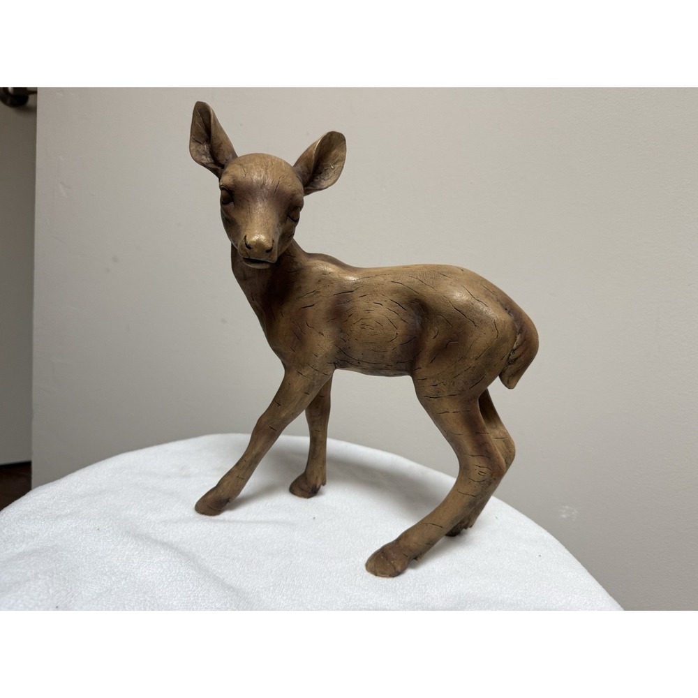 Vintage Hand Painted Ceramic Buck Deer Statue 16" Large Cabin Lodge Decor 1978